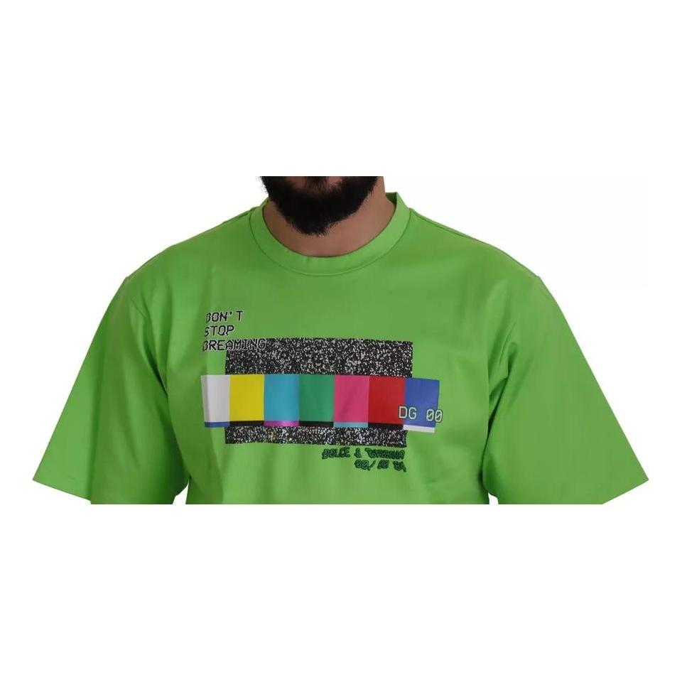 Dolce & Gabbana Green Cotton DG CHANNEL Top T-shirt