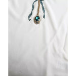 Dolce & Gabbana White Silk Crystal 3/4 Sleeves Blouse Top TSH852008-42