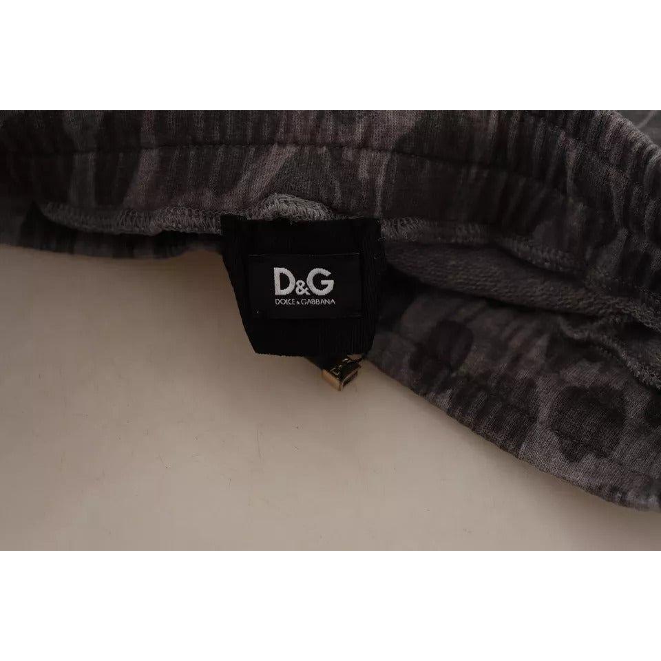 بنطال رياضي بطبعة جلد النمر باللون الرمادي من دولتشي آند غابانا