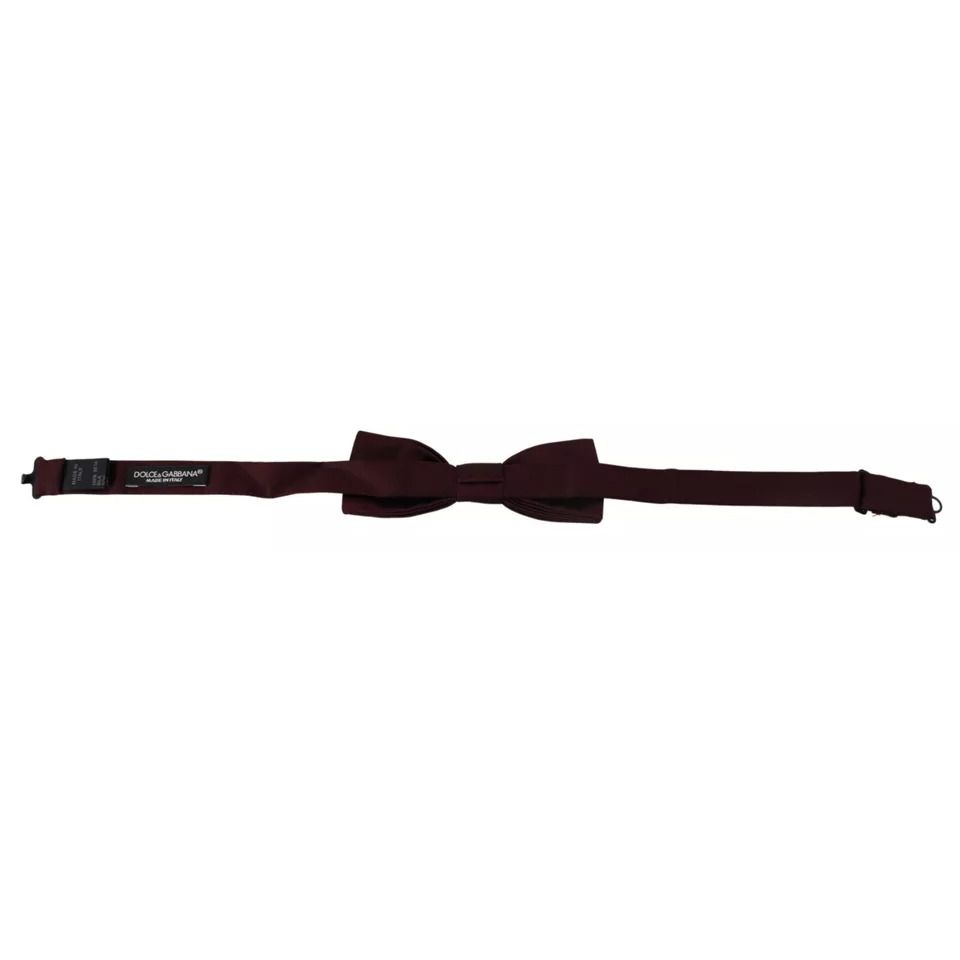 Dolce & Gabbana Bordeaux Silk Adjustable Neck Men Bow Tie