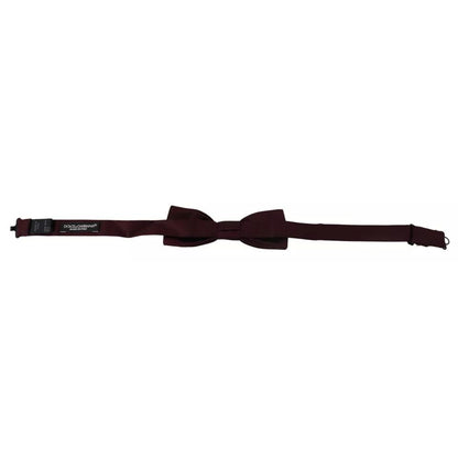 Dolce & Gabbana Bordeaux Silk Adjustable Neck Men Bow Tie