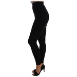 Dolce & Gabbana Black Cashmere Silk Stretch Tights Stockings