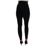 Dolce & Gabbana Black Cashmere Silk Stretch Tights Stockings