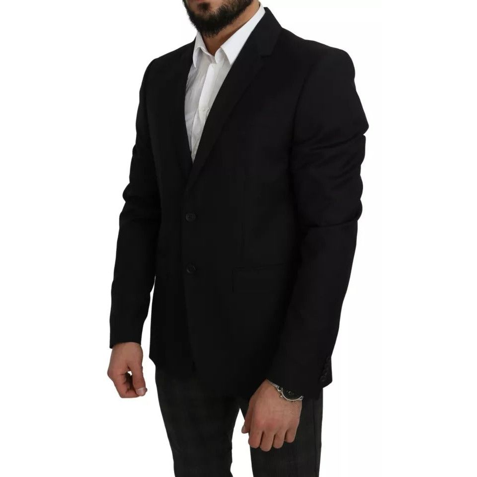 سترة بليزر من الصوف الأسود بقصّة Slim Fit من دولتشي آند غابانا