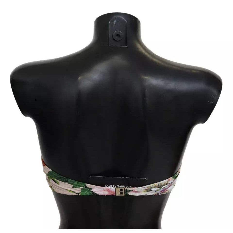 ملابس سباحة بطبعة زهور وردية من دولتشي آند غابانا - بيكيني علوي