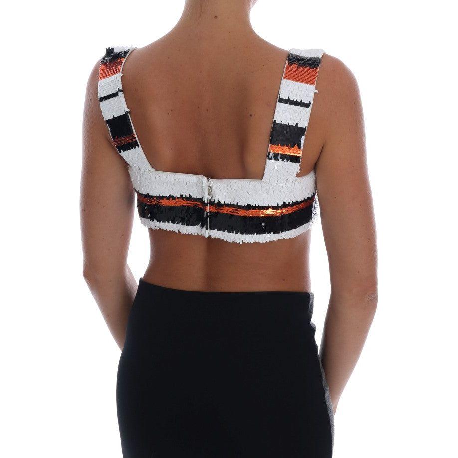 بلوزة من دولتشي آند غابانا مزينة بالترتر بألوان نابضة بالحياة