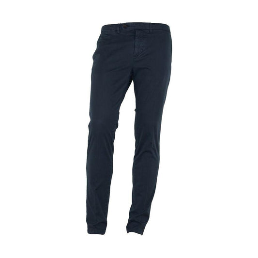 Made in Italy Blue Cotton Men's Trouser