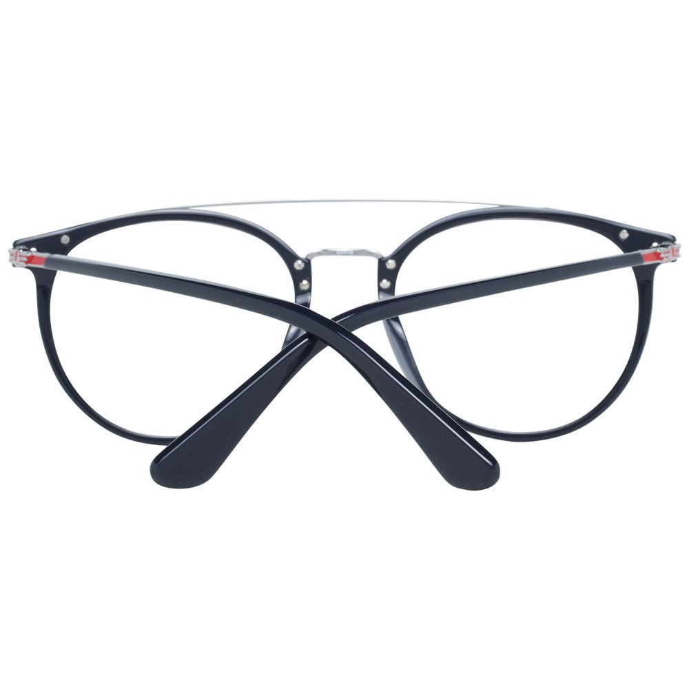 Police Blue Men Glasses Frame, full-rim round style with metal & plastic material, 51-19-145 size, blue color, includes branded case.
