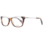 Police Brown Women Glasses Frame in butterfly style with full-rim, metal and plastic material, size 53-14-140, demo lenses included.