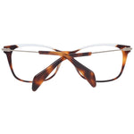 Police Brown Women Glasses Frame, metal and plastic material, full-rim butterfly style, size 53-14-140, brown color with demo lenses.