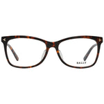 Bally Brown Women Glasses Frame in plastic full-rim style, brown color, size 54-15-145. Includes branded case. No spring hinge.