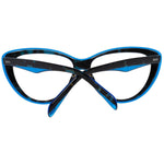 Emilio Pucci Blue Women Glasses Frame with butterfly style and full-rim design, featuring plastic material and blue color accents.