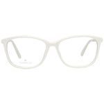 Swarovski White Women Glasses Frame with full-rim, metal and plastic, trapezium style, featuring Swarovski elements.