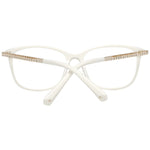 Swarovski White Women Glasses Frame with full-rim design and Swarovski elements, elegant trapezium style for women.