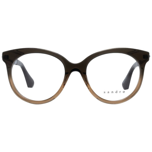 Sandro Brown Women Glasses Frame in metal and plastic, full-rim butterfly style with demo lenses. Size 48-17-135. Comes with branded case.