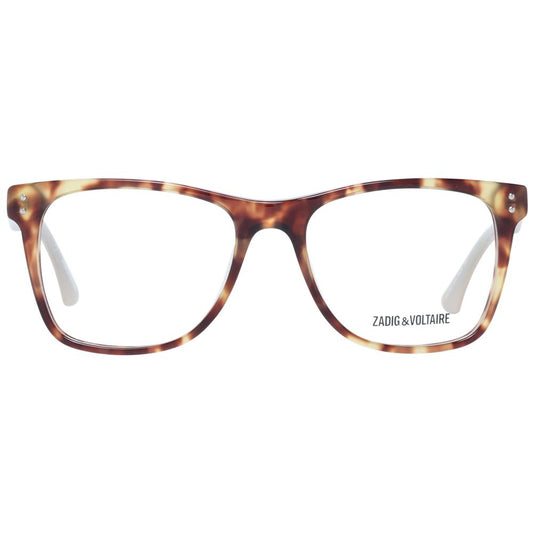 Zadig & Voltaire Brown Unisex Glasses Frame, full-rim rectangle style, plastic material, 51-17-140 size with demo lenses.