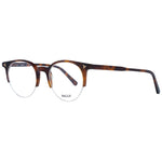 Bally Brown Unisex Glasses Frame, half-rim style, tortoiseshell, plastic material, round shape, branded case included.
