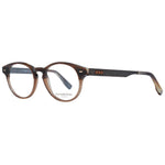 Ermenegildo Zegna Brown Men Glasses Frame, round full-rim style, plastic material, with demo lenses, size 49-18-145 in branded case