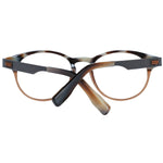 Ermenegildo Zegna Brown Men Glasses Frame, full-rim, round style with plastic demo lenses and brown frame.