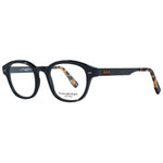 Ermenegildo Zegna Brown Men Glasses Frame in horn, full-rim, round style with demo lenses. Frame size 48-20-145, includes branded case.