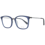 Police Blue Men Glasses Frame with trapezium shape, blue full-rim, metal and plastic material, 51-19-140 size.