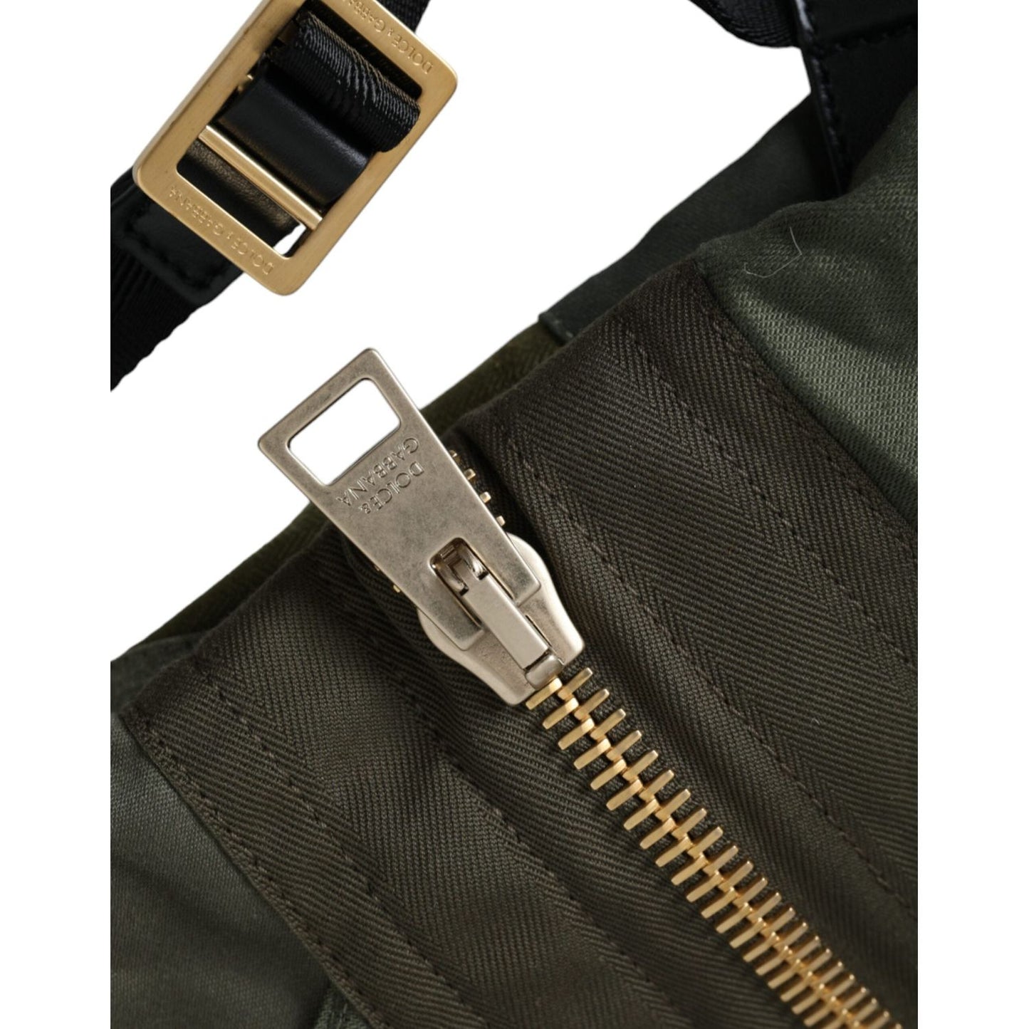 Dolce & Gabbana Military Green Patchwork Rucksack Backpack Bag