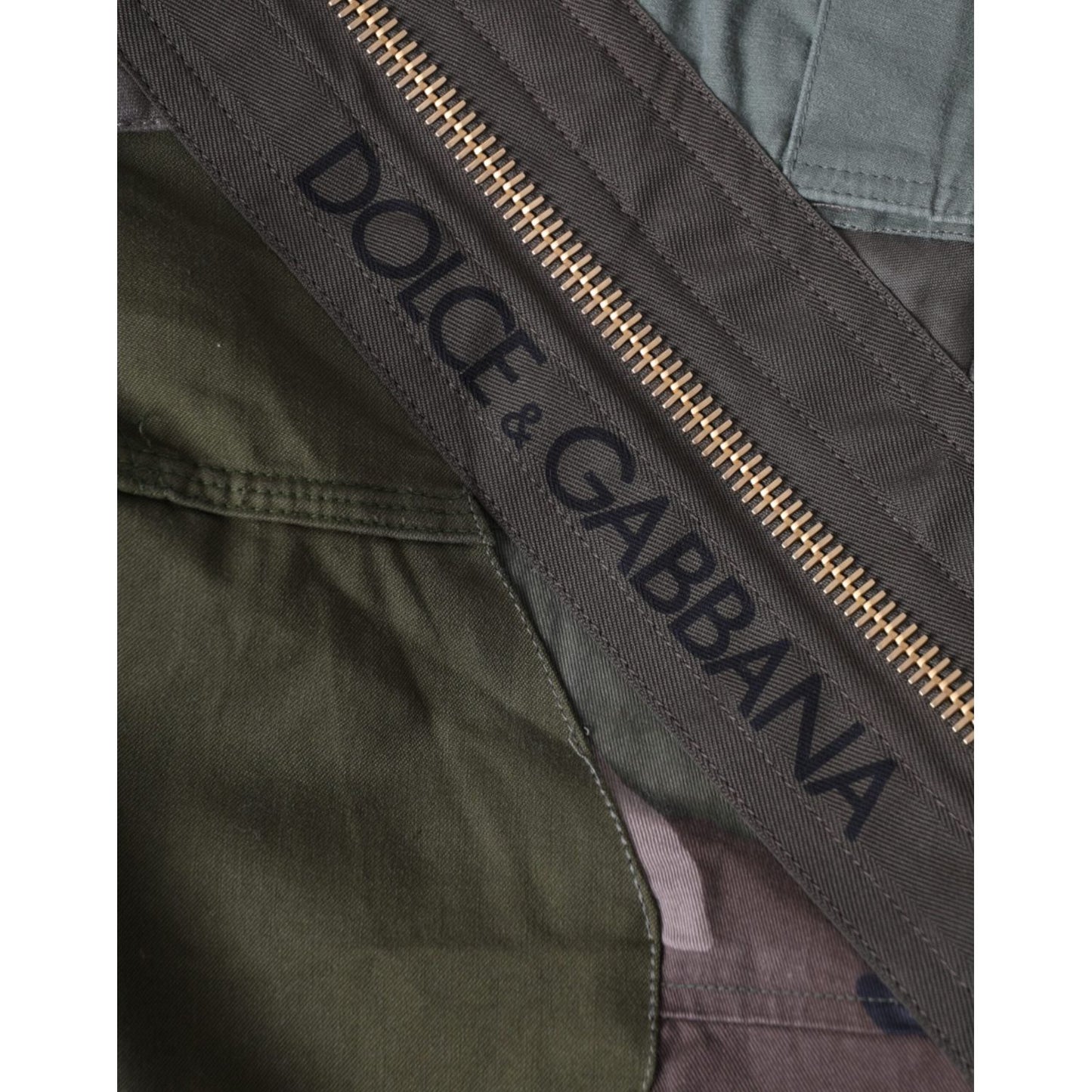 Dolce & Gabbana Military Green Patchwork Rucksack Backpack Bag