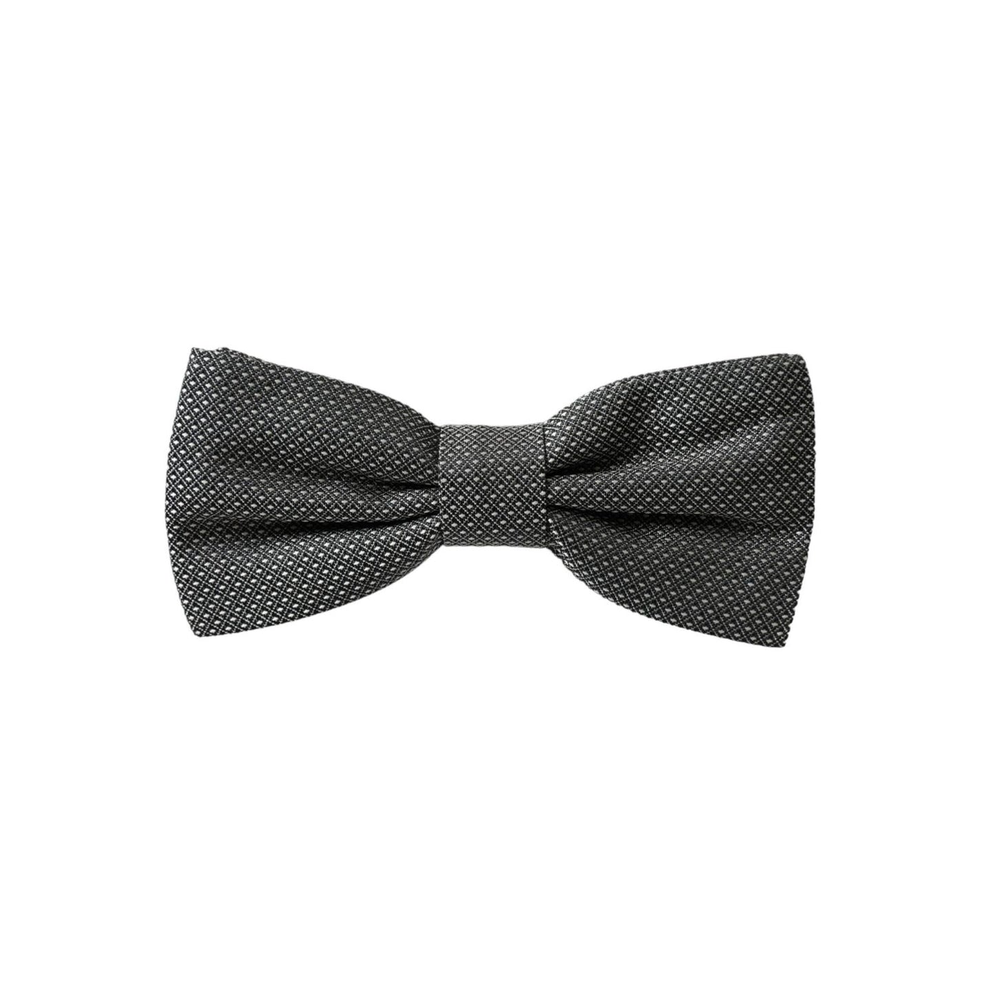 Dolce & Gabbana Gray Silk Patterned Adjustable Neck Men Papillon Bow Tie