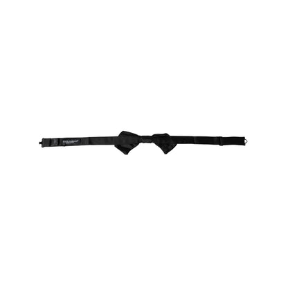 Dolce & Gabbana Black Satin Silk Adjustable Neck Men Bow Tie