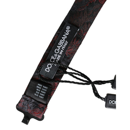 Dolce & Gabbana Red Black Floral Adjustable Neck Men Bow Tie