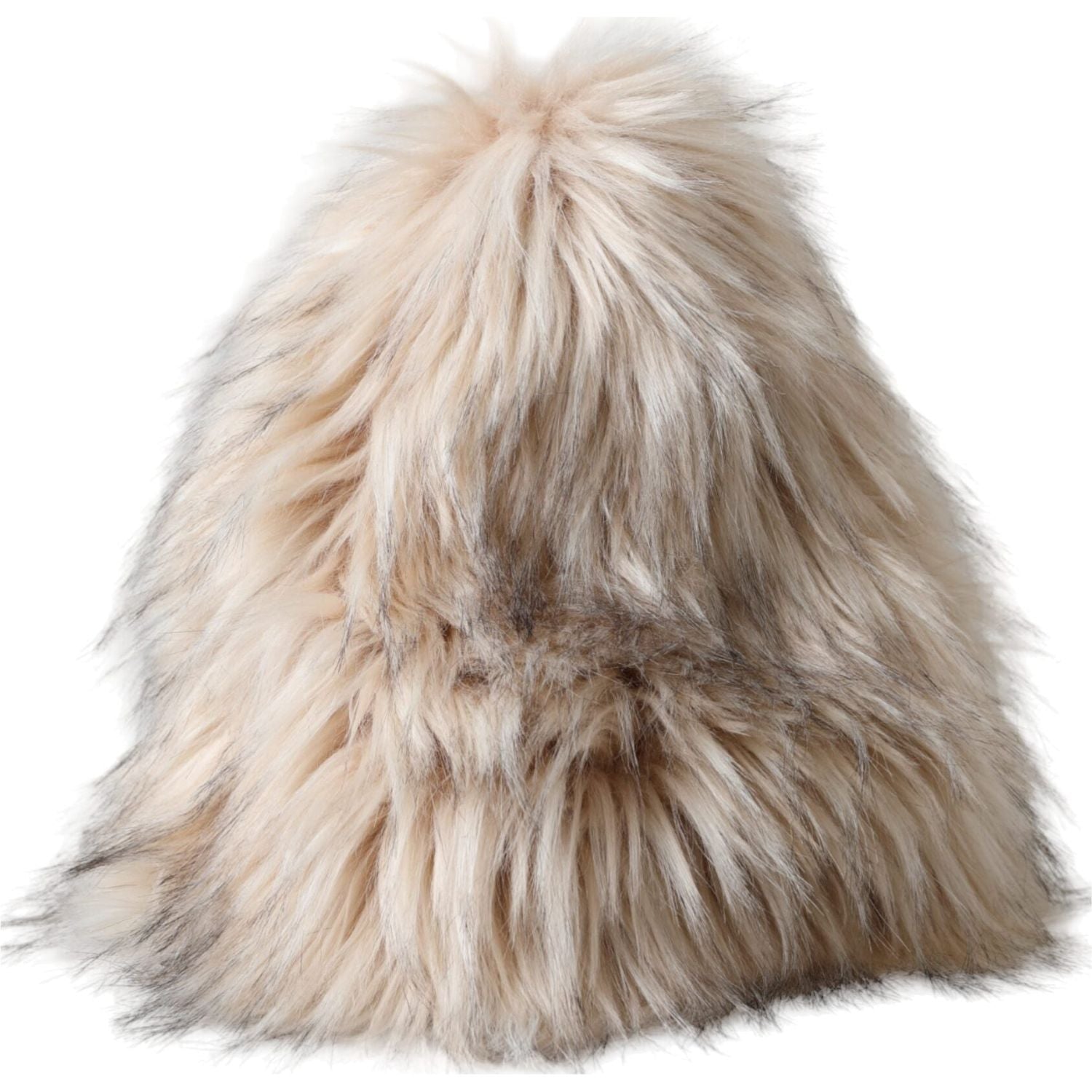 قبعة دلو نسائية من الفرو الأكريليكي باللون البيج من دولتشي آند غابانا