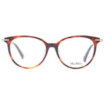 Max Mara Brown Women Glasses Frame in full-rim round style with plastic material and demo lenses.