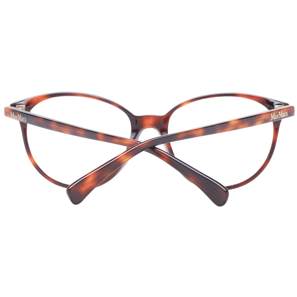 Max Mara Brown Women Glasses Frame in full-rim brown plastic with demo lenses, size 53-17-140, includes branded case.