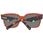 Sting Brown Unisex Sunglass with full-rim square frame, grey lenses, and branded case.