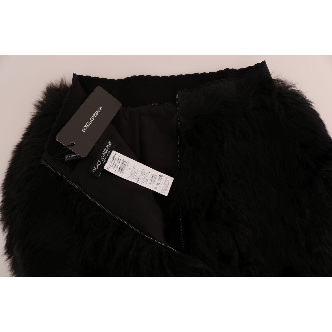 Dolce & Gabbana Black Mink Nutria Fur Mini Hot Pants