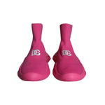 Dolce & Gabbana Pink Logo Print Slip On Socks Sneakers Shoes
