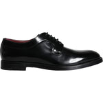 Dolce & Gabbana Black Calfskin Leather Derby Men Dress Shoes