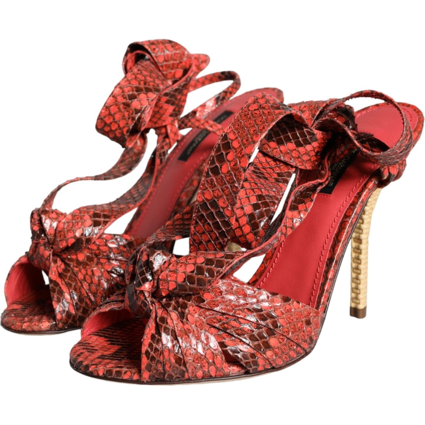 Dolce & Gabbana Coral Exotic Leather Heels Sandals Shoes LA11327-37