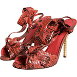Dolce & Gabbana Coral Exotic Leather Heels Sandals Shoes LA11327-37