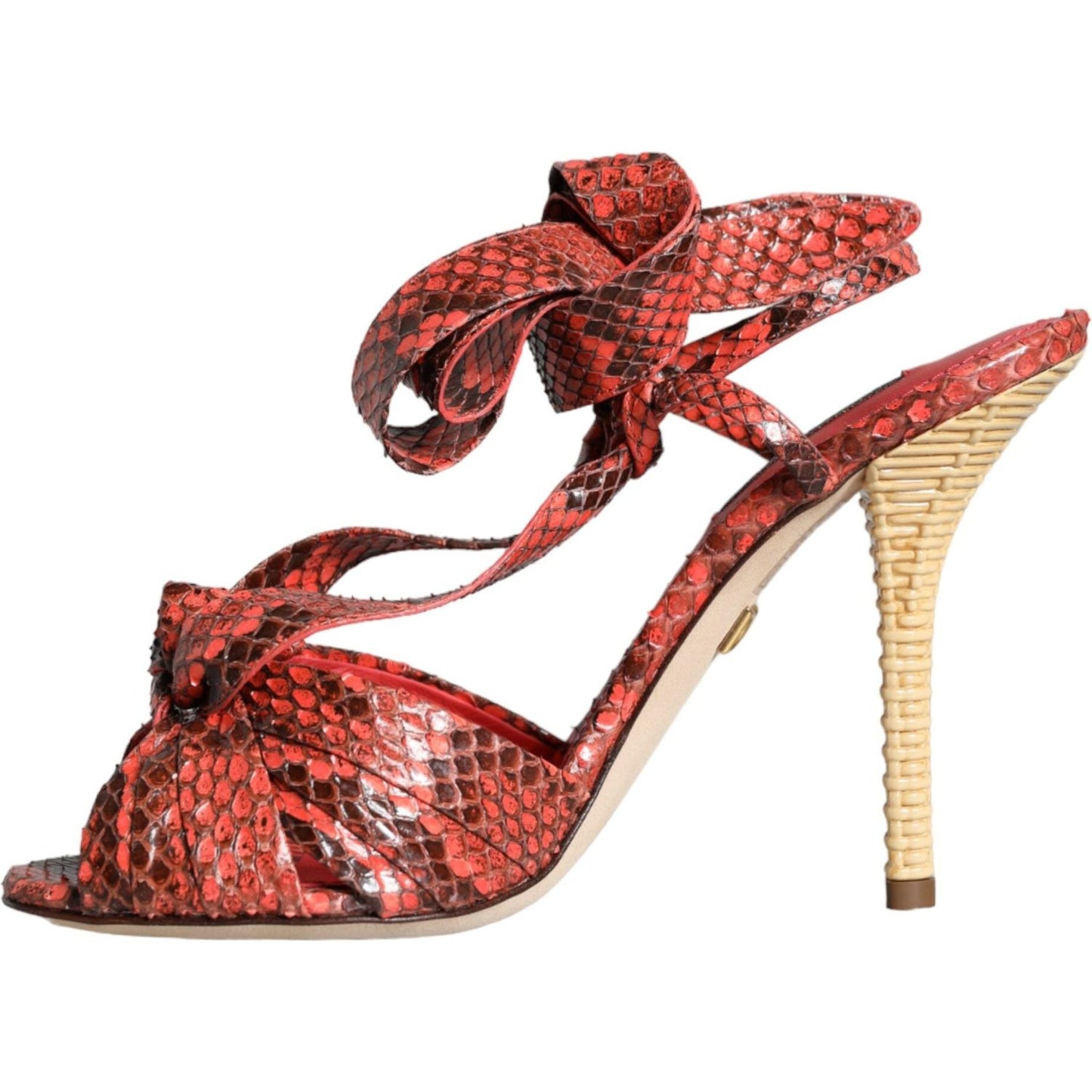Dolce & Gabbana Coral Exotic Leather Heels Sandals Shoes LA11327-37