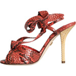 Dolce & Gabbana Coral Exotic Leather Heels Sandals Shoes LA11327-37