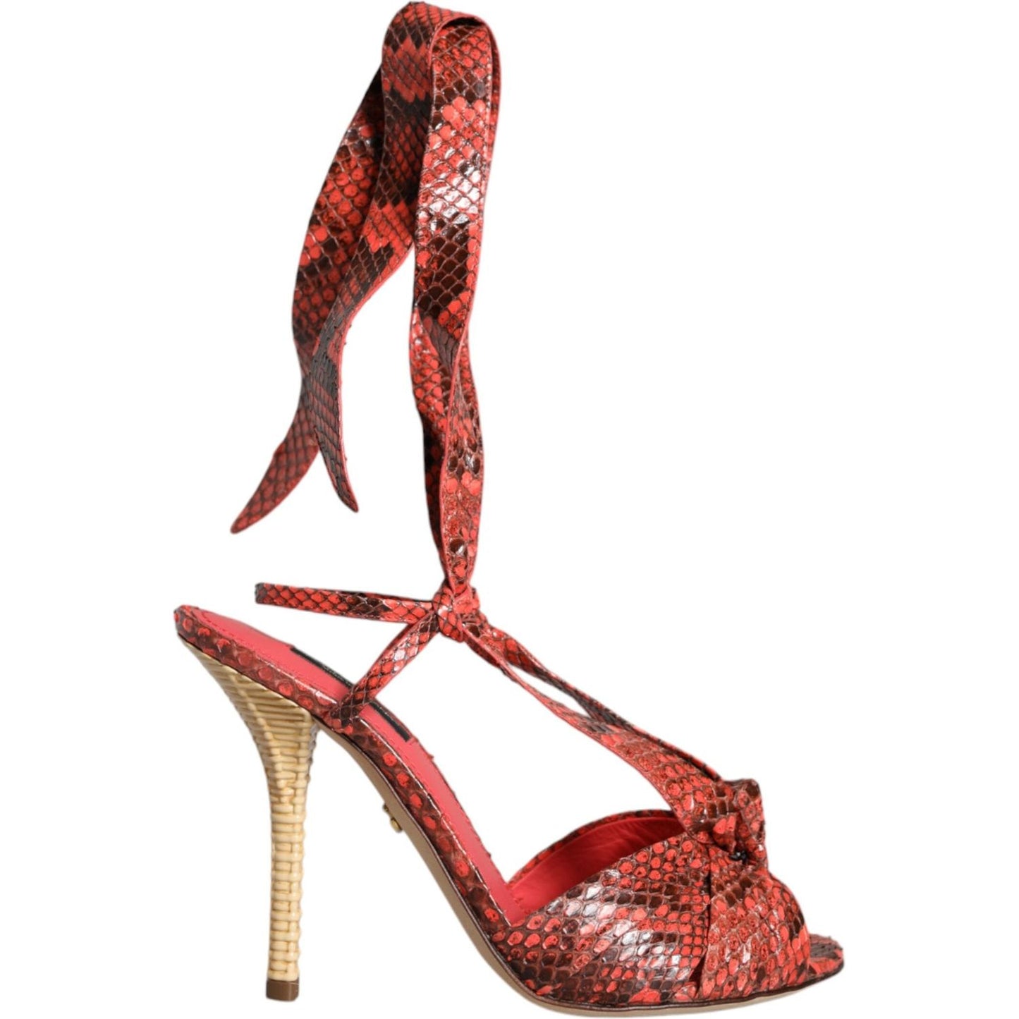 Dolce & Gabbana Coral Exotic Leather Heels Sandals Shoes LA11327-37