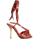 Dolce & Gabbana Coral Exotic Leather Heels Sandals Shoes LA11327-37