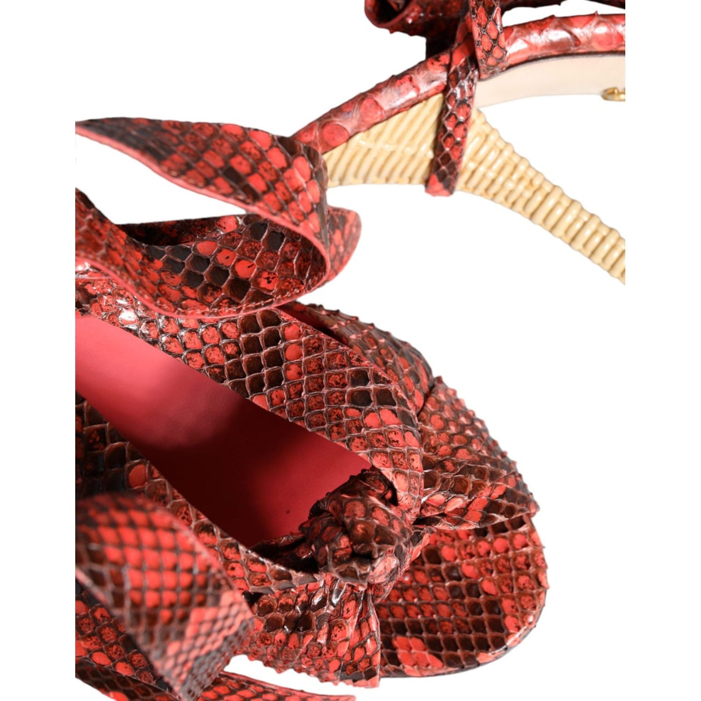 Dolce & Gabbana Coral Exotic Leather Heels Sandals Shoes LA11327-37