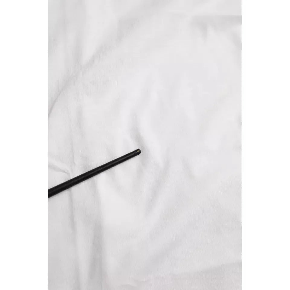 تي شيرت Balenciaga أبيض من القطن بياقة دائرية وأكمام قصيرة