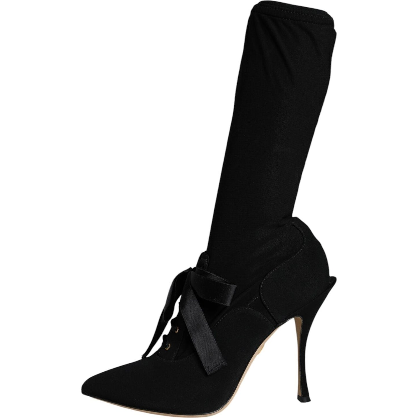 Dolce & Gabbana Black Stiletto Heels Mid Calf Boots Shoes LA12917-37