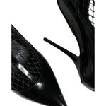 Dolce & Gabbana Black Mesh Patent Leather Heels Pumps Shoes