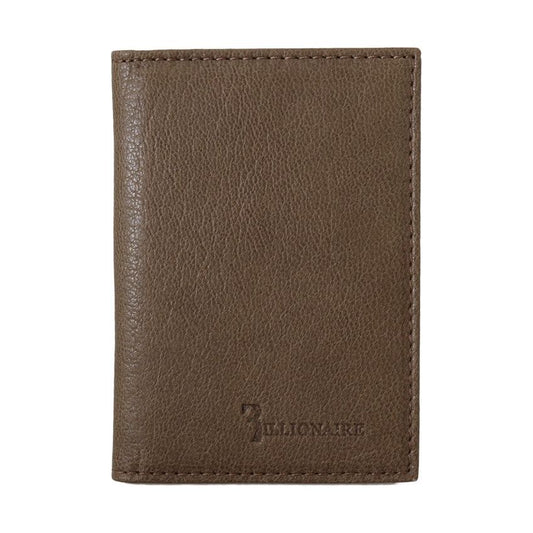 Billionaire Italian Couture Brown Leather Bifold Wallet Wallet