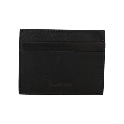 Billionaire Italian Couture Black Leather Cardholder Wallet