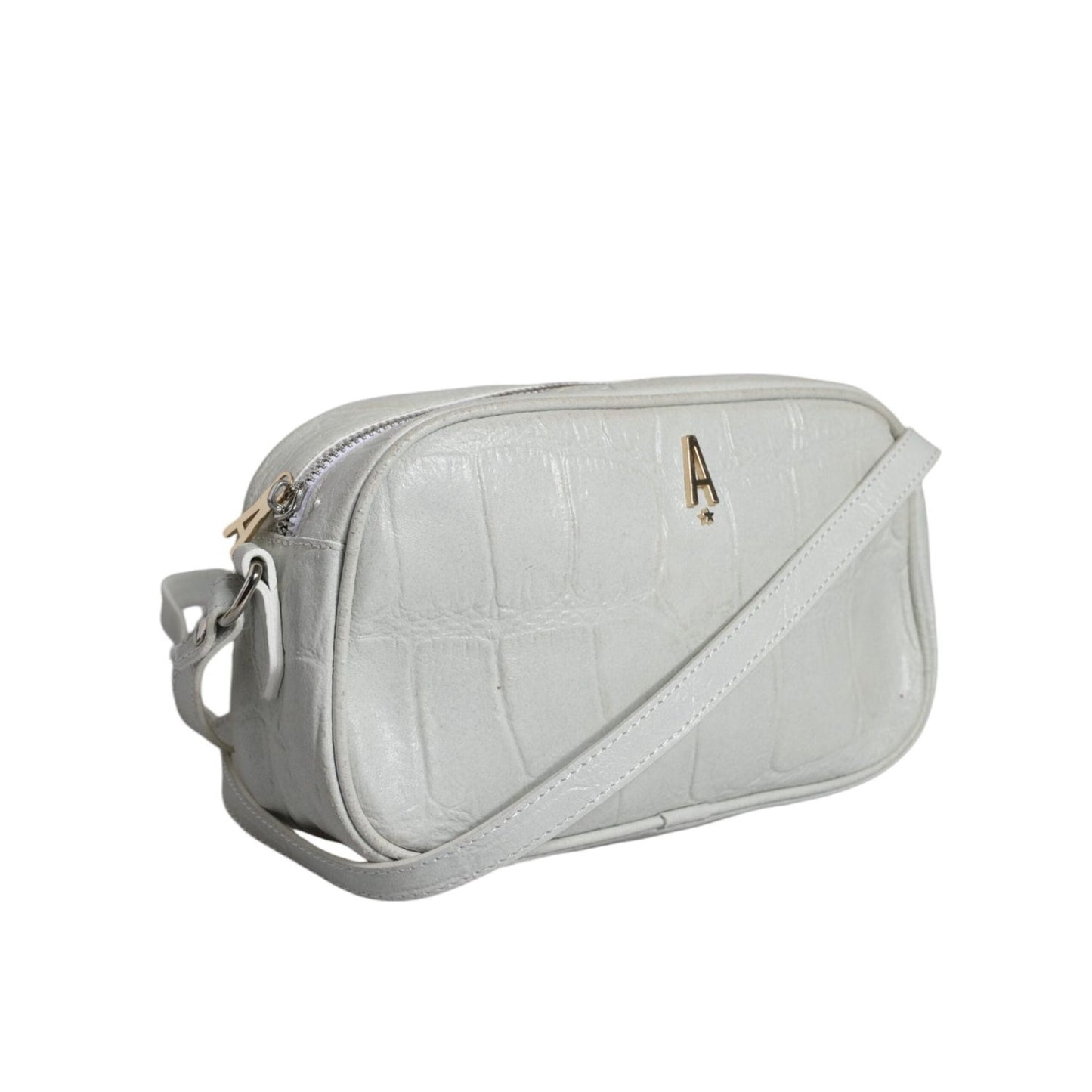 Aniye By White Croc Print Leather Crossbody Sling Bag BAG1573